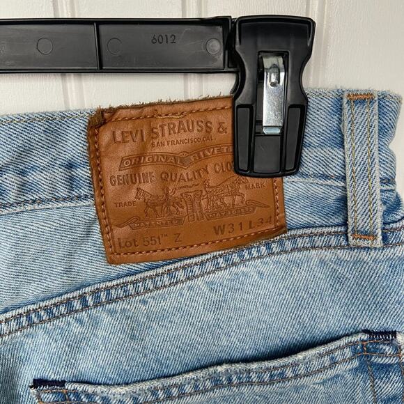 LEVI'S 551Z AUTHENTIC STRAIGHT PHANTOM DX DESTRUCTED HEMP JEANS W31 L34 - Picture 7 of 8